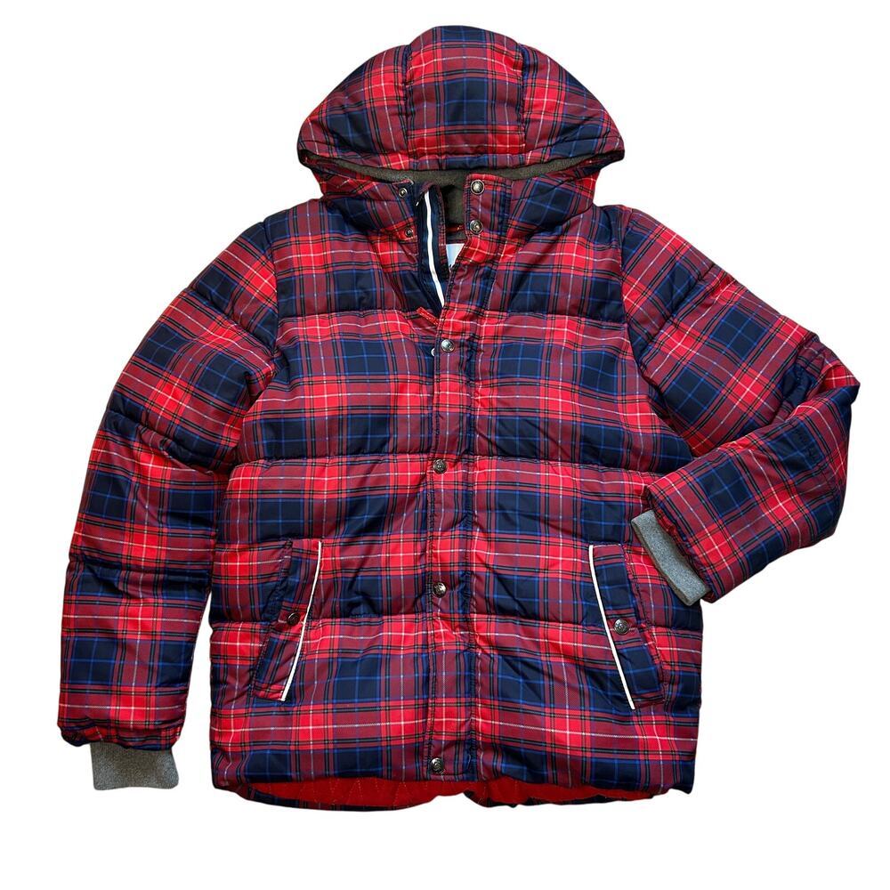 Mini Boden Plaid Puffer Coat 13-14Y